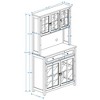 Sevobal Utility Storage Cabinets, Freestanding Cabinet with Transparent Doors and Open Shelves for Living Room Kitchen, White, 39.37"*15.16"*70.87" - 4 of 4