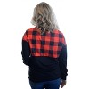 Women's Buffalo Plaid Zip Up Pullover - Shirley Stone - 3 of 3
