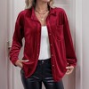 Women's Long - Sleeve Velveteen Button - Down Shirt with Chest Pocket - 2 of 4