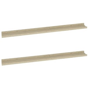vidaXL Wall Shelves 2 pcs Sonoma Oak 39.4"x3.5"x1.2" - 1 of 4