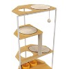 phiestina Corner Cat Tower, Cat Tree with Scratching Post, Cat Condo with Feeding Station and Climbing Platforms, Indoor Pet Furniture - 3 of 4