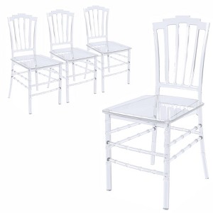 LeisureMod Modern Acrylic Dining Side Chair with Windsor Back Design Synth Series Set of 4 - 1 of 4