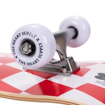 The Heart Supply Skateboard &#8211; Red and White Checkerboard_1