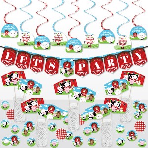 Big Dot of Happiness Farm Animals - Barnyard Baby Shower or Birthday Party Supplies Decoration Kit - Decor Galore Party Pack - 51 Pieces - 1 of 4