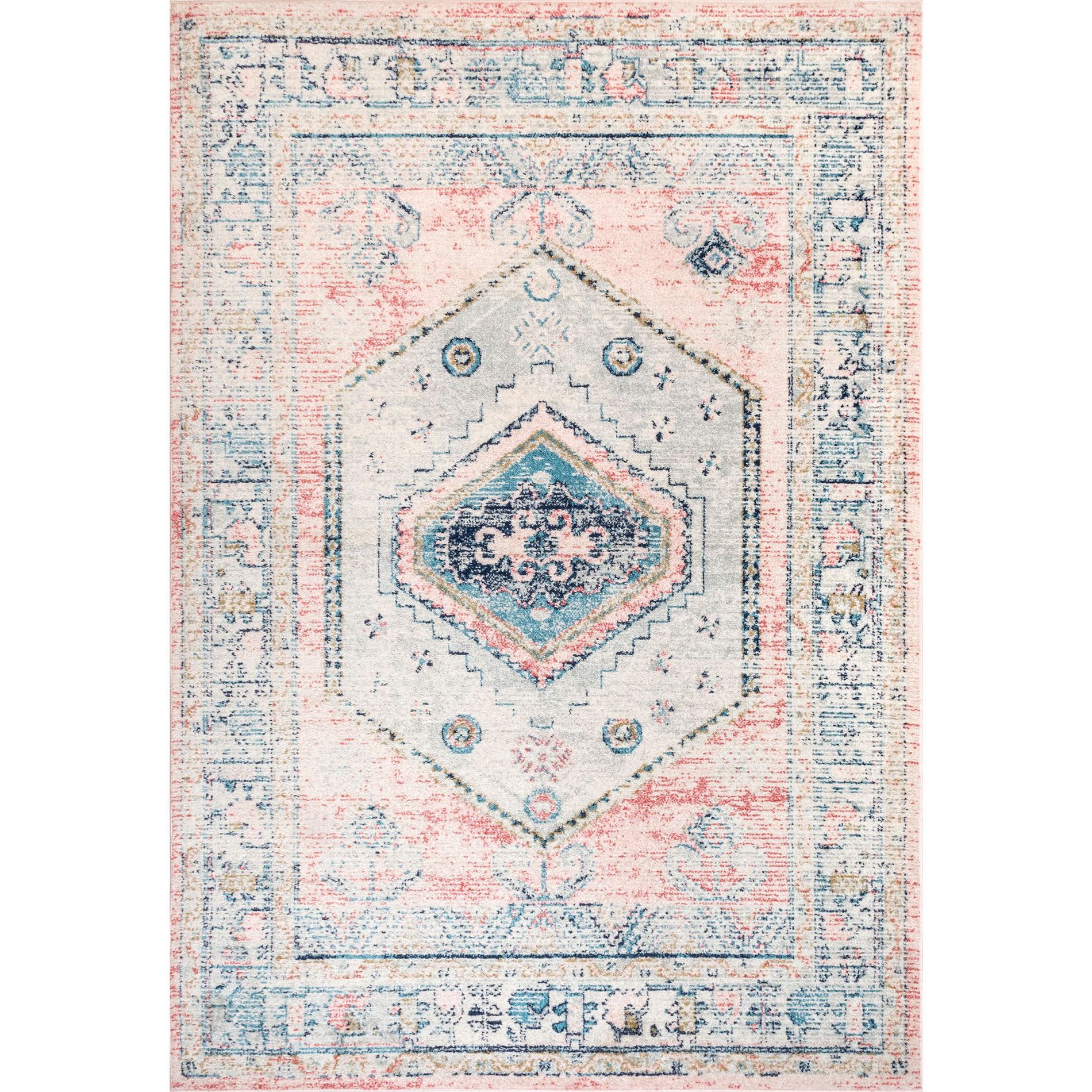 Nuloom Chase Faded Vintage Medallion Indoor Area Rug 5x7 Pink