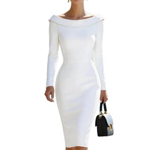 womens bodycon dress long sleeve YESFASHION Women's Dressy Fashion Maxi Formal Wrap Off Shoulder Work Business Date Night Long Dresses XL White : Target Color:Royal Blue and Gold Medium luxorScript Knee length it mixes timeless elegance