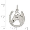 Black Bow Jewelry Sterling Silver Polished Horseshoe and Horse Head Pendant - 4 of 4