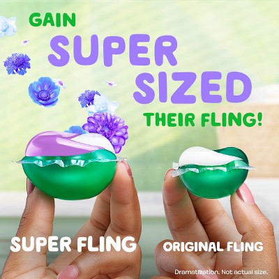 Gain Super Flings! Dewdrop Dream Laundry Detergent Pods 18 Pacs - 25oz - Thumbnail 2