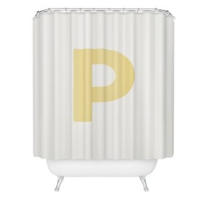 Deny Designs April Lane Art Block Monogram Shower Curtain - 1 of 3