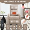Swivel Rocker Recliner Chair with Heat and Massage, Manual Recliner Chair for Living Room, Fabric Lounge Recliner Chair - Koiai - 2 of 4