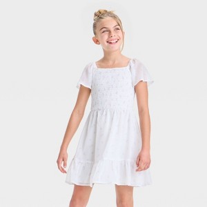 Girls' Short Sleeve Chiffon Dress - Cat & Jack™ - 1 of 3