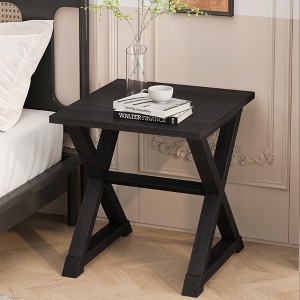 Racxily Accent Table, Square Side Table & Nightstand with Veneer Finish - 1 of 4