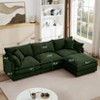 GDFStudio Victor Modern 102'' 3-Seater Chenille Upholstered Sectional Sofa with Ottoman and Pillows - 3 of 4