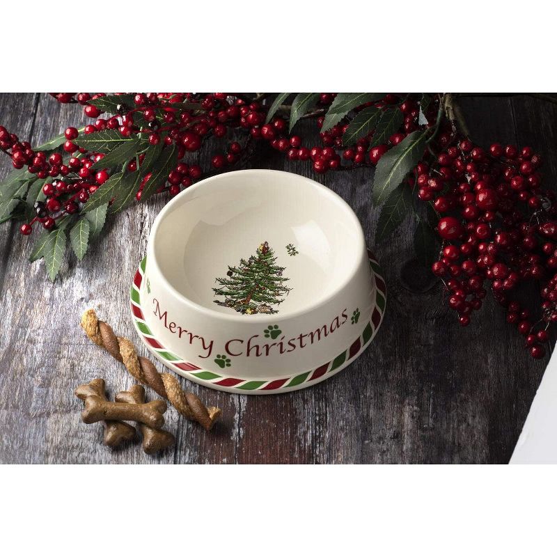 Spode Christmas Tree Stoneware 7 Inch Pet Bowl, 3 of 7