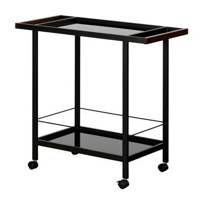 City Life Metal Bar Cart On Wheels Black - South Shore