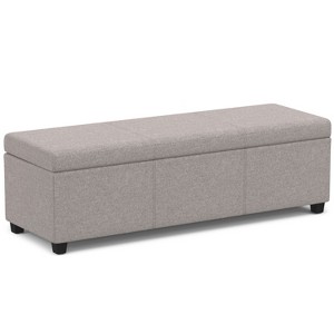CAVINAS Faux Leather Storage Ottoman Bench with Stitching Design,Upholstered Storage Ottoman,Storage Benches for Living Room,Bedroom - 1 of 4
