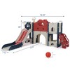 Infurnic Baby Activity Gyms Kids House-Shaped Slide and Playset, Indoor, Outdoor Playground with Basketball Hoop, Multicolored, 76.18"*65.35"*38" - 2 of 4