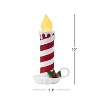 Mr. Christmas 9.5" Set of 2 Flickering LED Resin Glittery Striped Candles - Red & White - 3 of 3