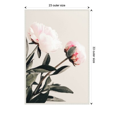 Beaded White Framed Peony Canvas Wall Art Print 23 x 33-in