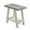 Syemin End Tables Athens Contemporary Two-Tone Wood Shelf Side Table End Table for Small Spaces Nightstand Accent Coffee Table, Gray, 23.5"*14"*22" - 3 of 4