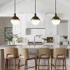 Dewdrop Modern Black and Gold Pendant Light, Round Glass Globe Ceiling Hanging Fixture for Dining Room Kitchen Entryway - 4 of 4