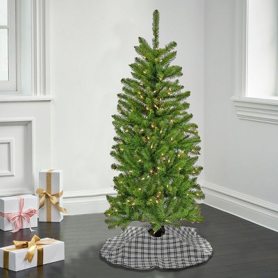 Slim Kingswood Fir 4.5' Green Artificial Christmas Tree with Clear Lights