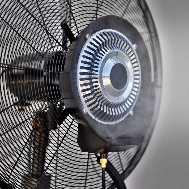 XtremepowerUS 26" High Power Misting Fan Oscillating Mist Fan Cooling w/Wheel, Black, 2 of 7