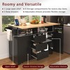 Grungis 55.7" Kitchen Island Cart with 2 Drop Leaf & 3 Drawers,Kitchen Island on Wheels with Power Outlet & Towel Rack,Island Table for Kitchen - 4 of 4