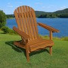 Royal Hampton Outdoor Adirondack Chair, Slatted Back, Natural Brown Wood - 2 of 4