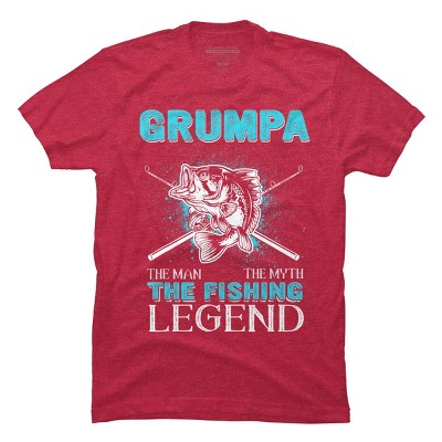 Men's Design By Humans Grumpa Man Myth Fishing Legend By HoangCathrine T-Shirt