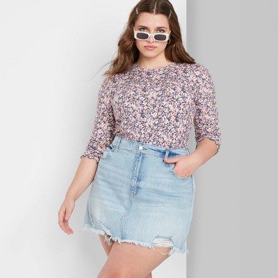 target plus size jean skirt