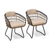 Crestlive Products Patio Outdoor Rattan Dining Chairs Set with Cushions and Armrest - 2 of 4