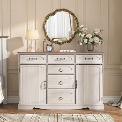 Sideboard Buffet Cabinet, Coffee Bar Table with Adjustable Shelves