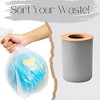 Evideco French Home Goods Bathroom Trash Can Padang Bamboo Top 1.3 Gal - 4 of 4