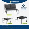 4 Piece Patio Sofa Set with Loveseat, Two Wicker Chairs and Glass Coffee Table, Outdoor Furniture Set for Balcony and Garden - 2 of 4