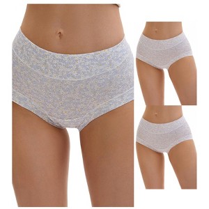 INSPIRE CHIC 3 Packs Women's Cotton Floral Printed High Waisted Full Coverage Tummy Underwear - 1 of 4
