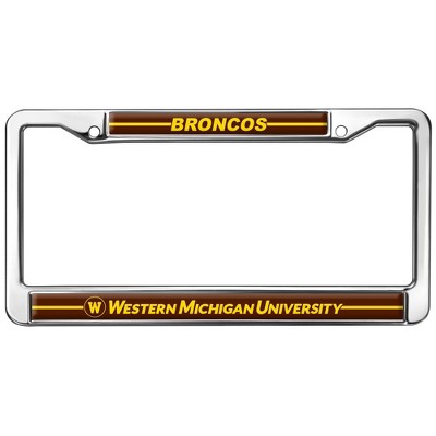 Western Michigan Broncos Logo Full Size Standard License Plate Metal Frame