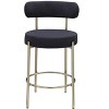 TOAOTBNBO Modern Counter Height Bar Stools with Brushed Brass, Kitchen Barstools with Metal Legs, Cozy Bar Chair with Stable Footrest, Black - 2 of 4
