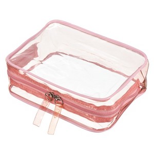 Unique Bargains Clear PVC Travel Toiletry Bag Cosmetic Bag with Zipper for Travel and Home Storage - 1 of 4