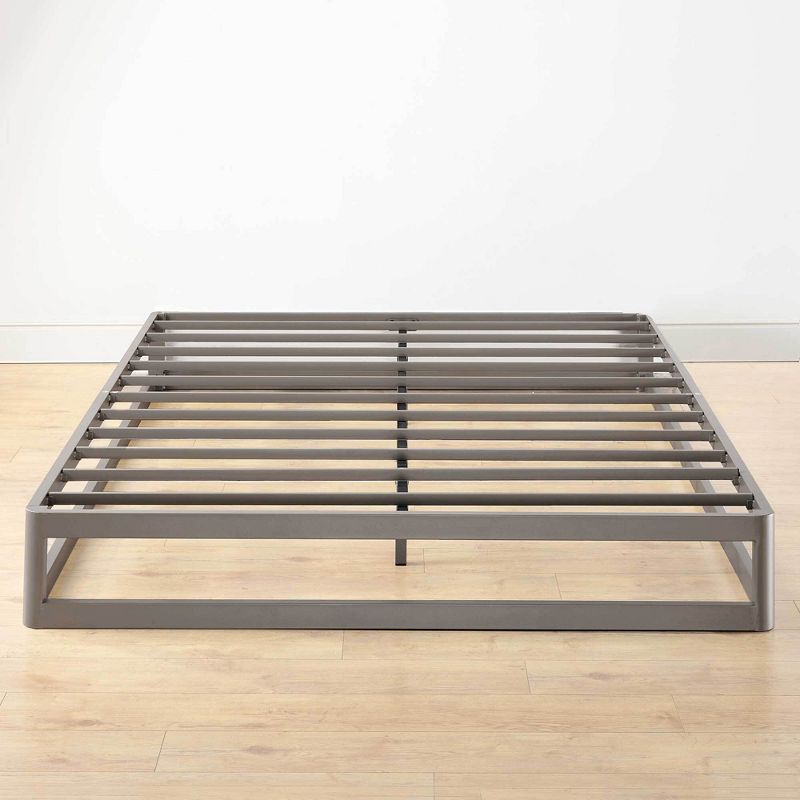 9" Metal Round Corner Platform Bed Frame Gray - Mellow, 4 of 11