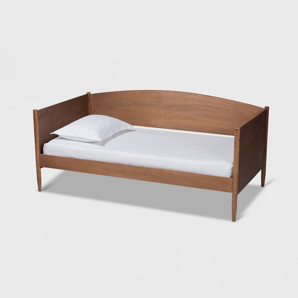 Photos - Bed Frame Twin Veles Wood Daybed Ash Walnut - Baxton Studio