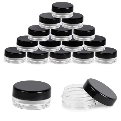 Bright Creations 60 Pack Small Plastic Jars with Lids and Label, Storage Containers for Slime Crafts Cosmetics (3ml)