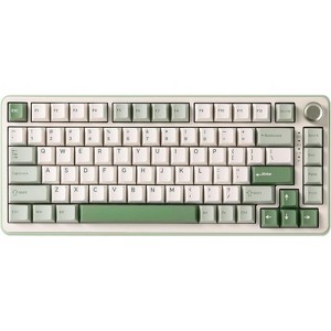 Wireless Mechanical Keyboard, 75% Layout with Knob, Hot Swap Gasket Custom Structure, Creamy Pre-lubed Switches, RGB Backlit, Bluetooth/Type-C/2.4G - 1 of 4