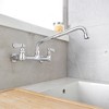 BWE Double Handles Wall Mount Modern Standard Kitchen Faucet With 8 Inch Swivel Spout 8" Center - 2 of 4