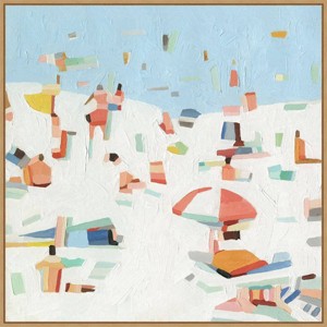 30" x 30" Summer Confetti III by Emma Scarvey Framed Canvas Wall Art Print - Amanti Art: Beach Scene, Modern Decor - 1 of 4