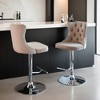 Bar Stools Set of 2 Swivel Barstools Velvet Upholstered Counter Stools with Tufted Backs Adjustable Counter Height Bar Stools - Leovsnove - 2 of 4