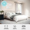 Martha Stewart Amelia Upholstered Platform Bed with Curved Headboard and Cushioned Siderails, Wood Slat Foundation with No Box Spring Needed - 4 of 4