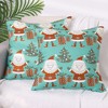 Unique Bargains Home Office Sofa Chair Couch Christmas Printed Velvet Throw Pillow Covers Set of 2 - 2 of 4