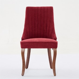 COWLOWN Set of 2 Upholstered Dining Chairs, Channel-Tufted Chairs with Curved Wood Legs - 1 of 4