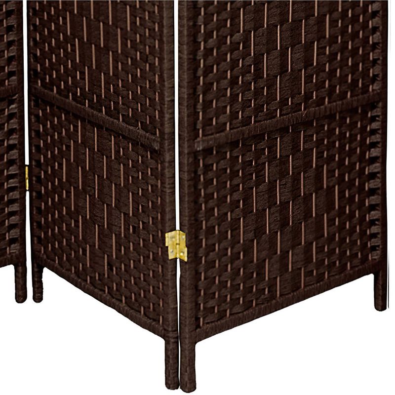 7 ft. Tall Diamond Weave Room Divider - Dark Mocha, 4-Panel, Hardwood Frame, Foldable, Easy Maintenance, 4 of 6